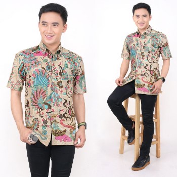 Baju Batik Lengan Pendek Merak