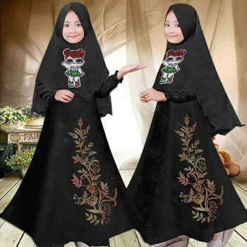 Baju Muslim Anak Karakter Bunga