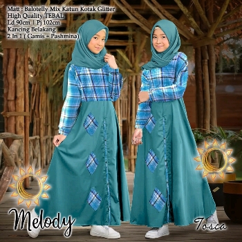 Baju Muslim Anak Kombinasi Melody