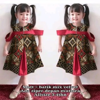 Dress Batik Anak Modern Mutiara