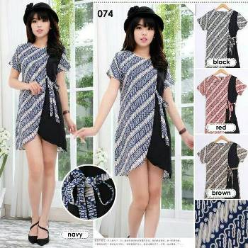 Dress Batik Kekinian Navy