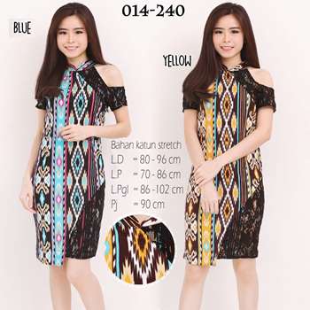 Dress Batik Kombinasi Brokat Mini