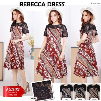 Dress Batik Kombinasi Brokat Rebecca