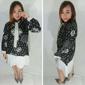 Dress Batik Kombinasi Satin Eiffel