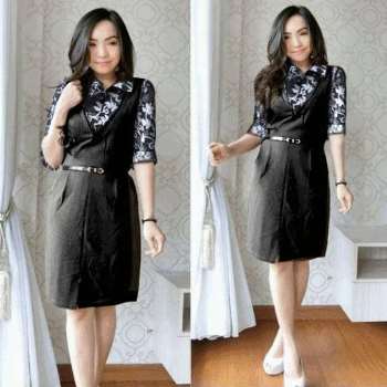 Dress Batik Kombinasi Satin Erna