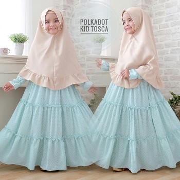 Gamis Anak Modern Polkadot