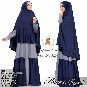 Gamis Balotelli Kombinasi 2 Warna Amira