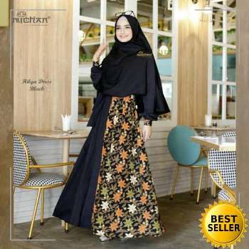 Gamis Balotelli Kombinasi Batik Hilya