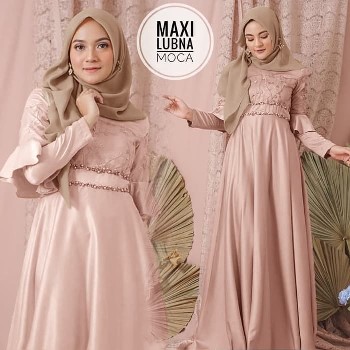 Gamis Brokat Kekinian Lubna