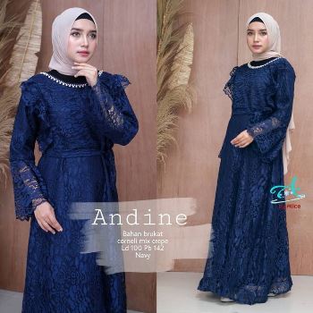 Gamis Brokat Kombinasi Andine