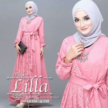 Gamis Brokat Modern Lilla