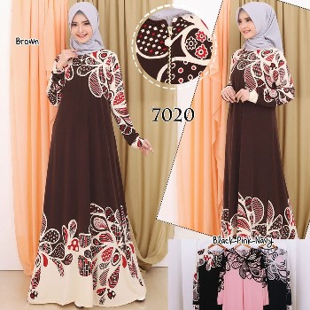 Gamis Jersey Motif Kembang