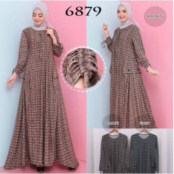 Gamis Jersey Motif Kotak