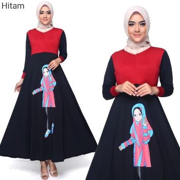 Gamis Jersey Motif Sablon