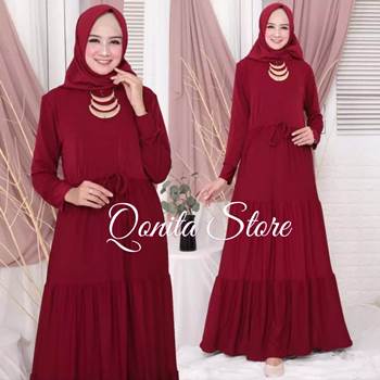 Gamis Jersey Polos Qonita