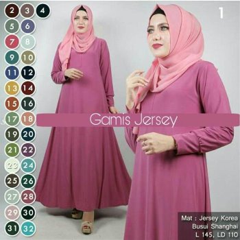 Gamis Jersey Polos Shanghai
