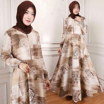 Gamis Katun Bangkok Coklat