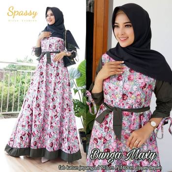 Gamis Katun Jepang Bunga