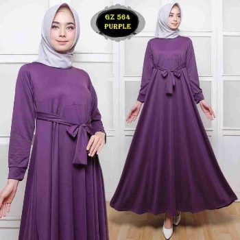 Gamis Katun Polos Purple
