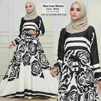 Gamis Modern Motif Bunga Mawar