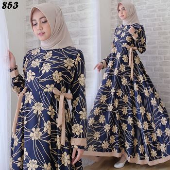 Gamis Modern Motif Bunga Maxmara