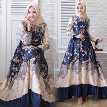 Gamis Modern Motif Bunga Naswa