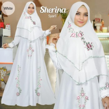 Gamis Putih Bordir Sherina