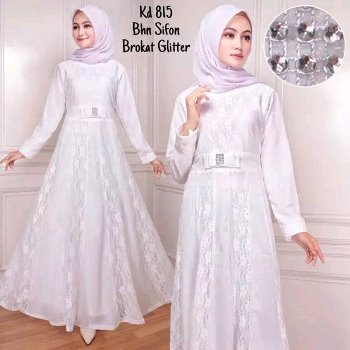 Gamis Putih Mewah Glitter