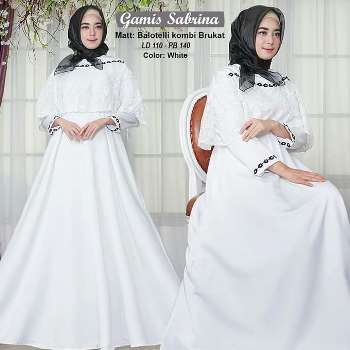 Gamis Putih Mewah Sabrina