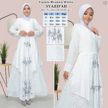 Gamis Putih Modern Syarifah