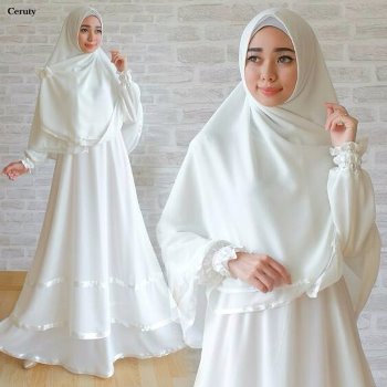 Gamis Putih Polos Ceruty