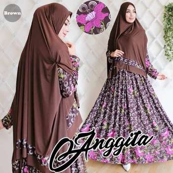 Gamis Syar'i Motif Bunga Anggita