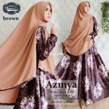 Gamis Syar'i Motif Bunga Azmya
