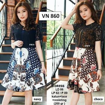 Tunik Batik Bawahan Rok Lace