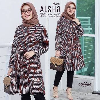 Tunik Batik Muslimah Alsha