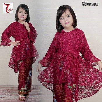 Tunik Brokat Anak Maroon