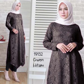 Tunik Brokat Hitam Gwen