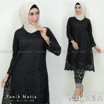 Tunik Brokat Hitam Nujaba