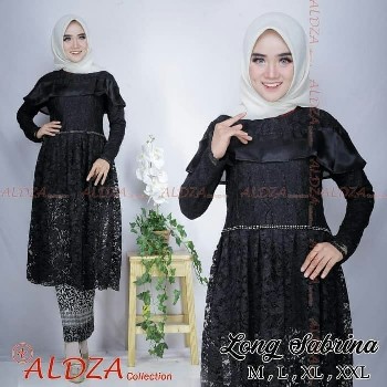 Tunik Brokat Hitam Sabrina