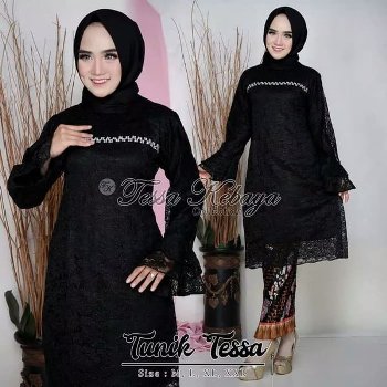 Tunik Brokat Hitam Tessa