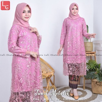 Tunik Brokat Modern Metalik