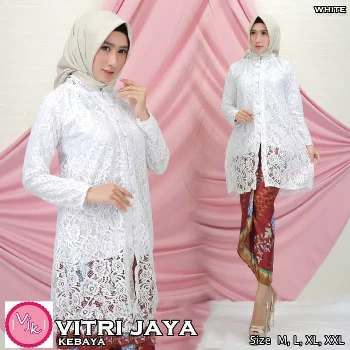 Tunik Brokat Putih Vitri