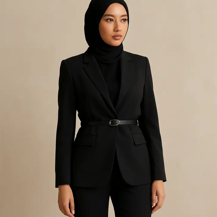Elegan dengan Set Blazer dan Celana Hitam