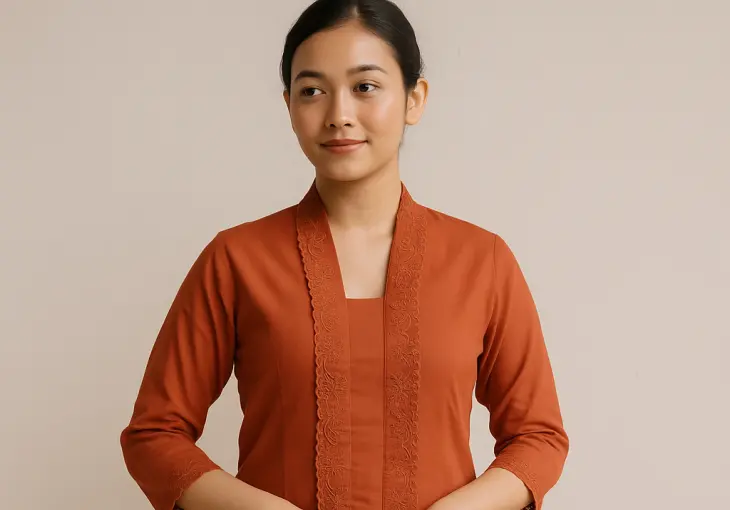 Kebaya Encim Terakota - Simple, Adem, dan Manis
