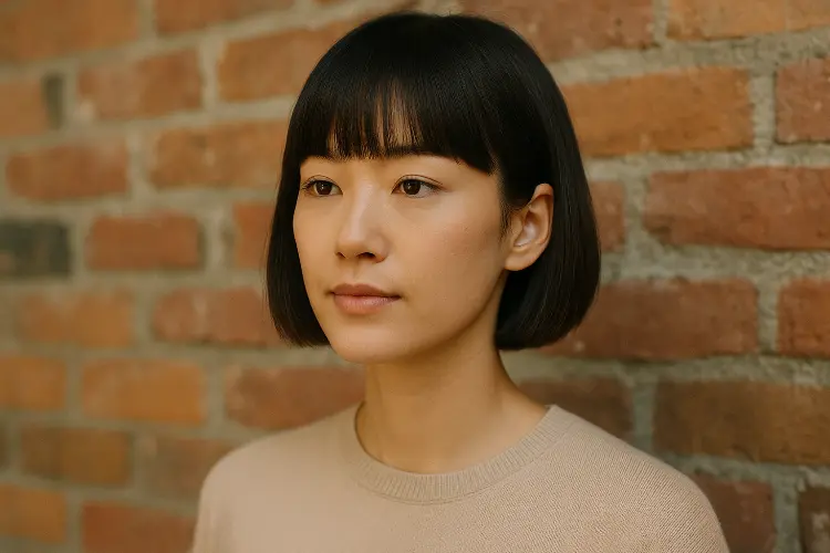 Blunt Bob dengan Poni - Clean, Chic, dan Bikin Wajah Seimbang