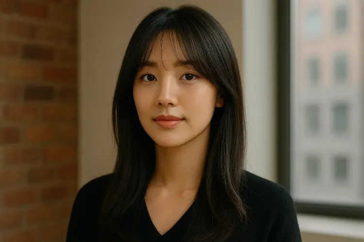 Curtain Bangs dengan Rambut Panjang - Feminin dan Elegan