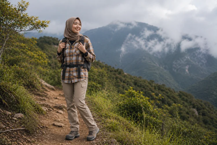 Kemeja Flanel dan Celana Quick Dry
