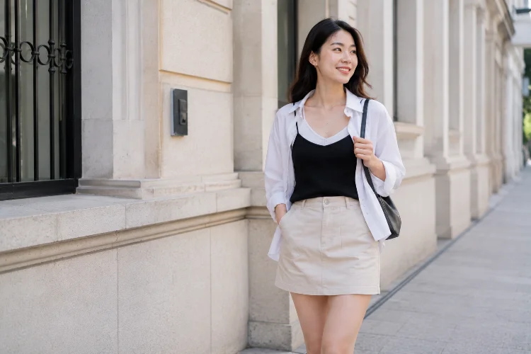 Kemeja dan Spaghetti Strap untuk Style Ala Korea